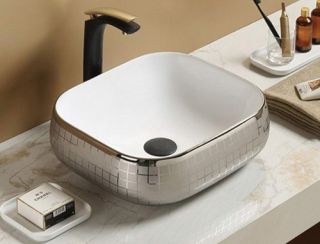 Раковина CeramaLux 78321 бело-серая 45 см